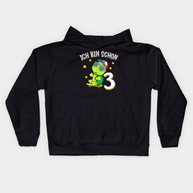 Coole Kinder Schildkröte 3. Geburtstag Kids Hoodie by Foxxy Merch